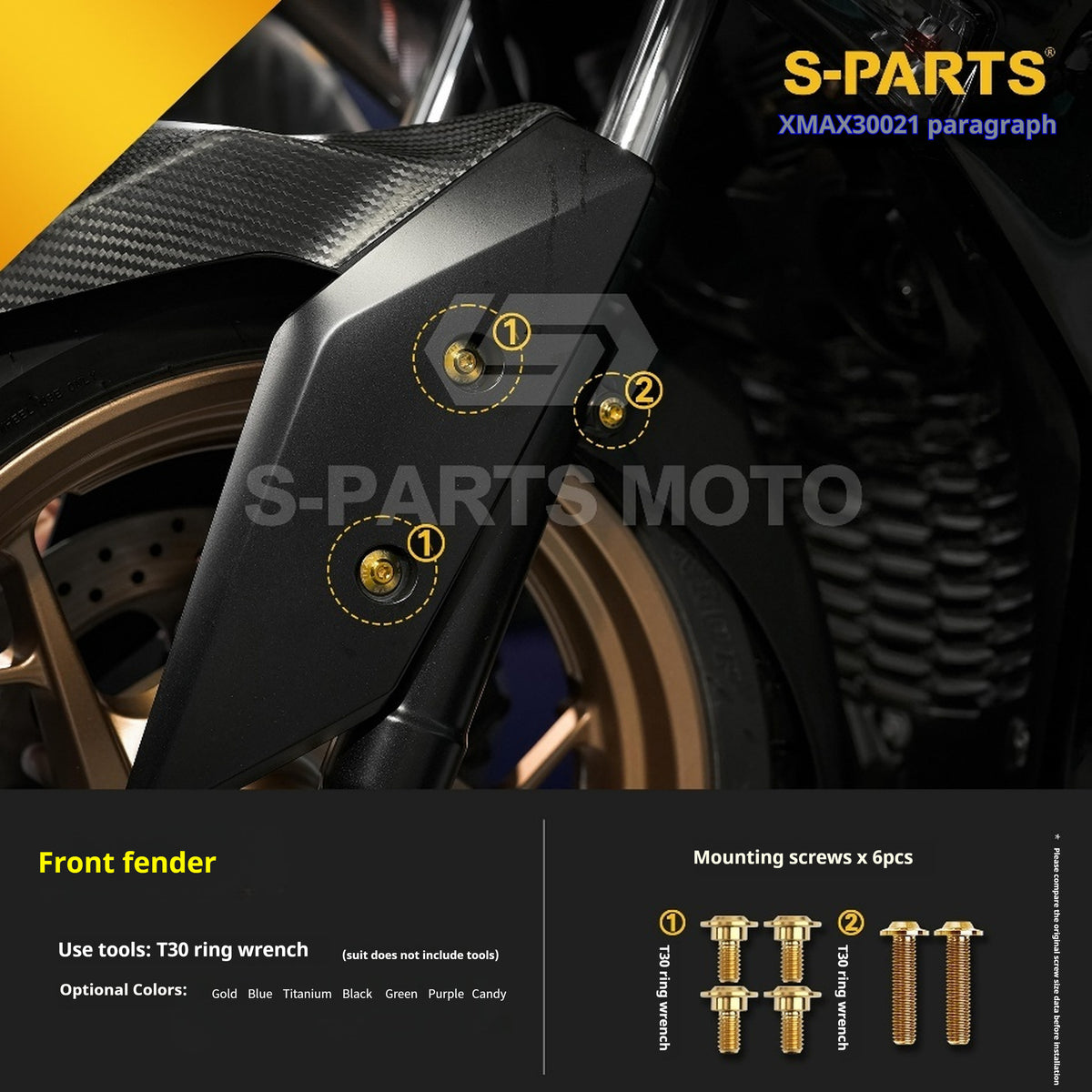 SPARTS Titanium Bolt Kit for 2021 Yamaha XMAX 300 Motorcycle Upgrade