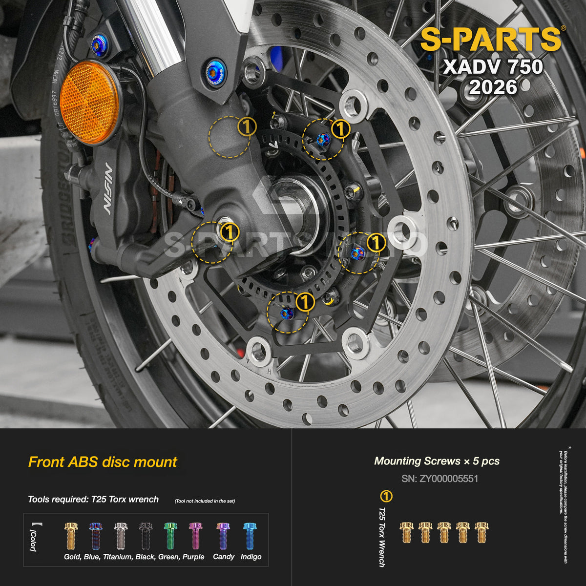 SPARTS Titanium Bolt Kit for Honda X-ADV 750 2026 Bodywork Fasteners