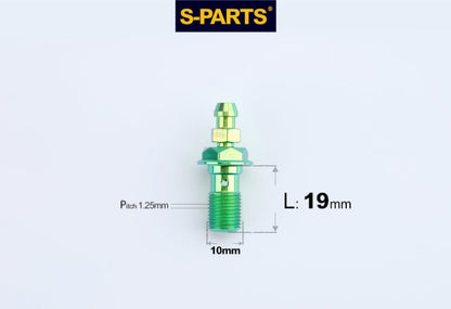 SPARTS M10 Single-Hole Banjo Bolt with Bleeder – Hex Head Titanium Bolt P1.0 / P1.25 for Motorcycles & Bicycles