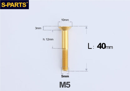 SPARTS M5×8-50mm Countersunk Titanium Alloy Bolt