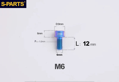 SPARTS M6×10–40mm SL Super Lightweight Titanium Socket Cap Bolts for Bicycles