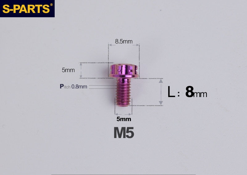 SPARTS M5×6-95mm Standard Head Screw Titanium Bolt for Motorcycle Modification