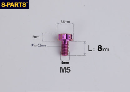 SPARTS M5×6-95mm Standard Head Screw Titanium Bolt for Motorcycle Modification