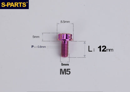 SPARTS M5×6-95mm Standard Head Screw Titanium Bolt for Motorcycle Modification