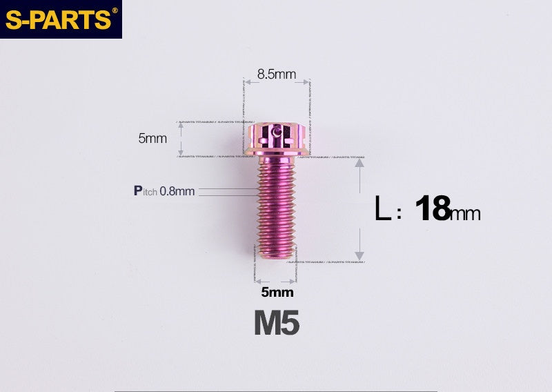 SPARTS M5×6-95mm Standard Head Screw Titanium Bolt for Motorcycle Modification