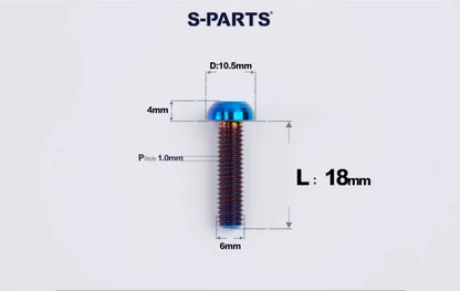 SPARTS M6×8–35mm Titanium Button Head Bolts for Bicycle Brake Calipers
