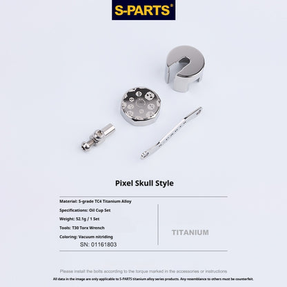 SPARTS Titanium Reservoir Cap Compatible with Brembo Master Cylinder – Separate Small Tank Cover Kit