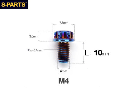 SPARTS M4 ×6 –50mm Titanium Torx Flange Head Bolts