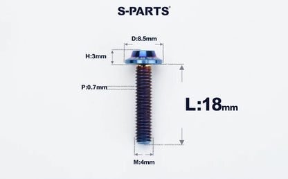 SPARTS M4✖️6–30mm D8.5 Titanium Torx Flanged Button Head Bolts