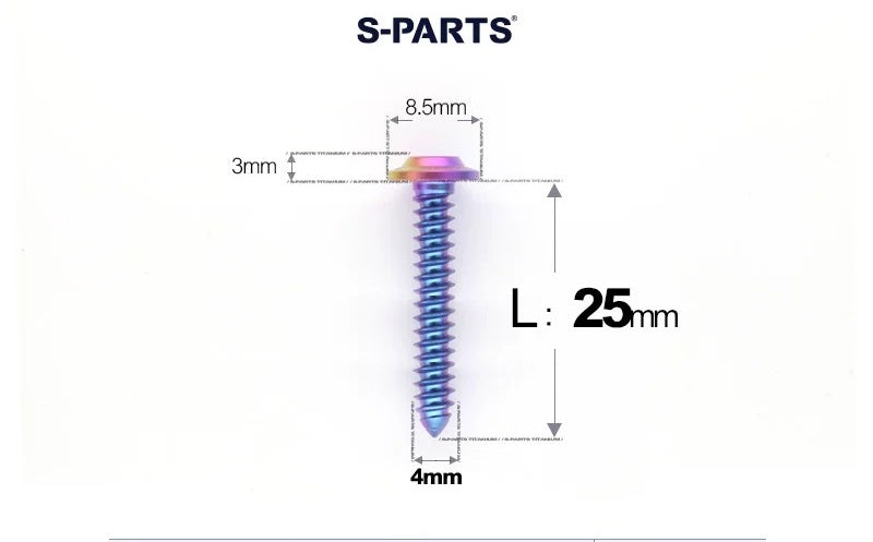 SPARTS M4 D8.5 Titanium Truss Head Self-Tapping Screws for Motorcycles