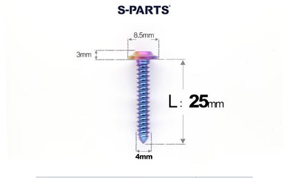 SPARTS M4 D8.5 Titanium Truss Head Self-Tapping Screws for Motorcycles