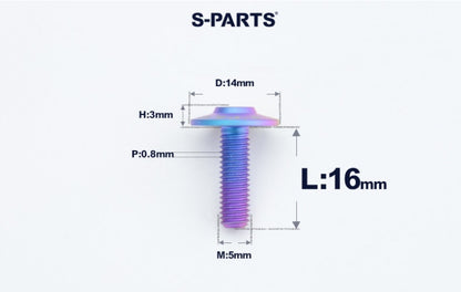 SPARTS A3 M5×L12-20  D14 Titanium Button Head Bolts for Motorcycle Upgrades