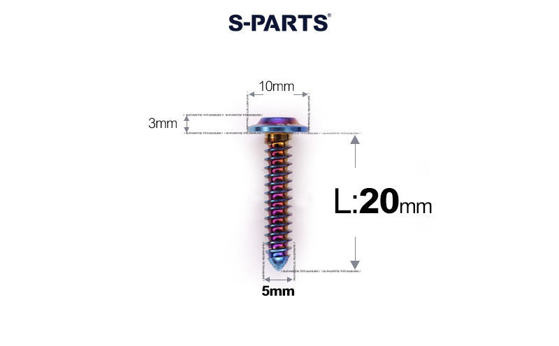 SPARTS Button Head M5×L10-35 Titanium Screws Self-Tapping Bolt