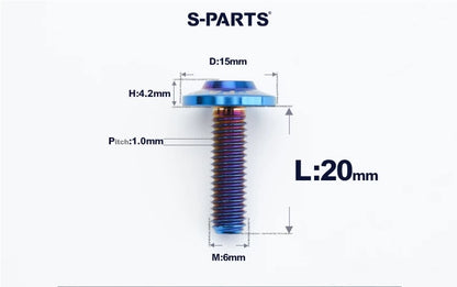 SPARTS M6×8–45mm D15 Titanium Button Head Bolts for Motorcycles