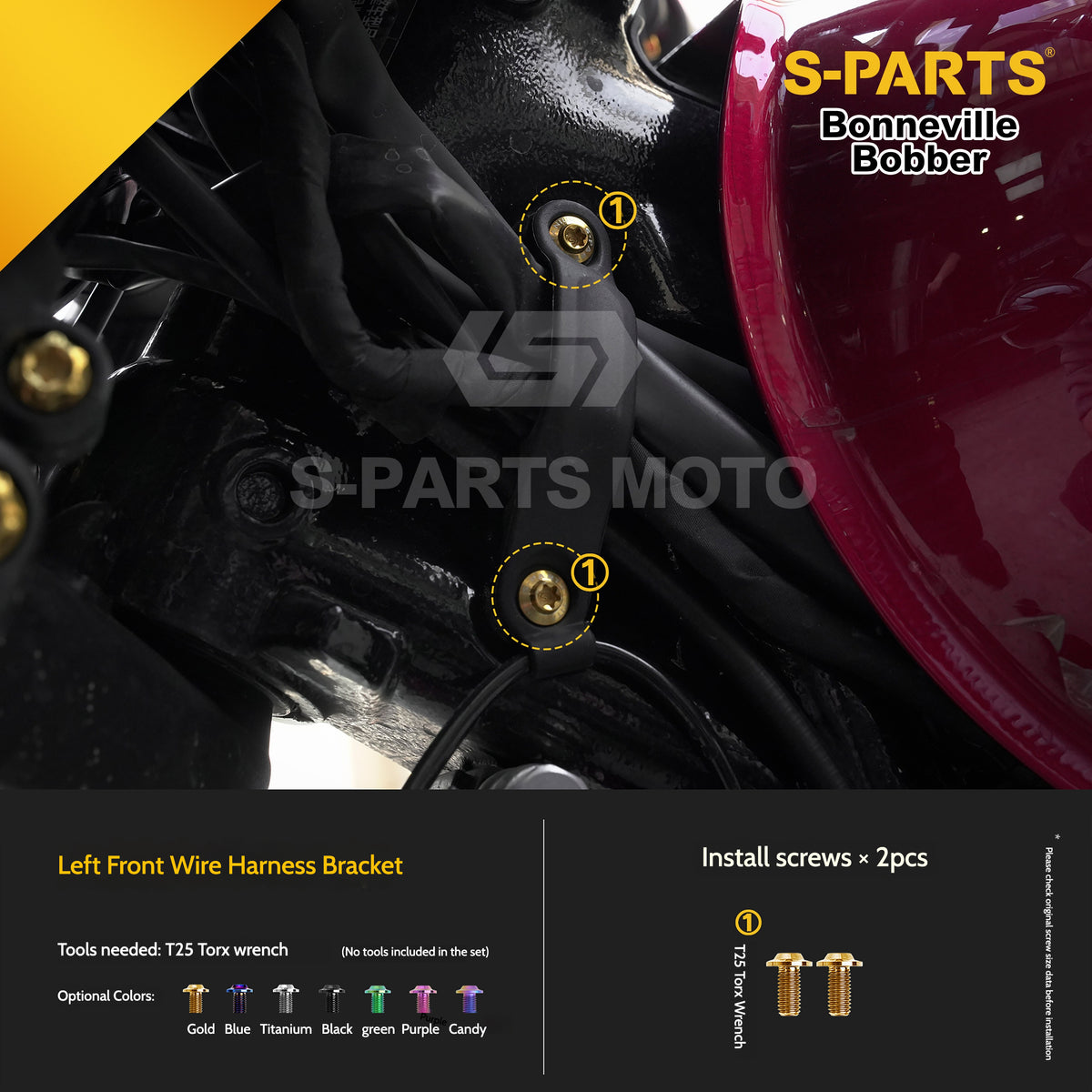 SPARTS Titanium Set Screws for Triumph Bonneville Bobber Motorcycle