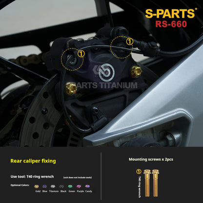 S-PARTS Titanium Complete Bolts Hardware Kit for Aprilia RS660 (2021+)