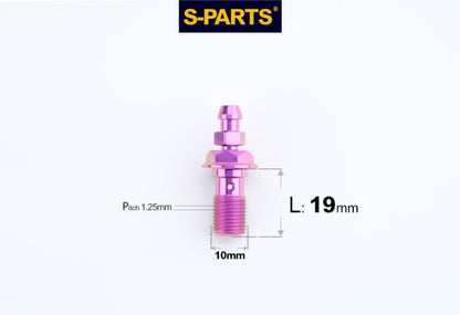 SPARTS M10 Single-Hole Banjo Bolt with Bleeder – Hex Head Titanium Bolt P1.0 / P1.25 for Motorcycles & Bicycles