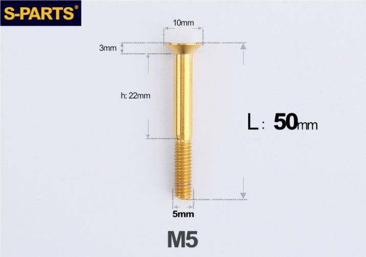 SPARTS M5×8-50mm Countersunk Titanium Alloy Bolt