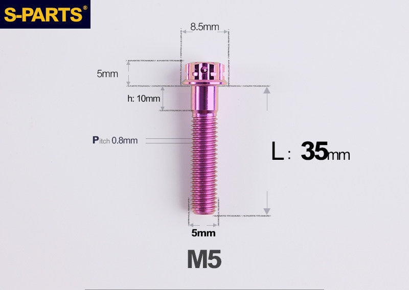 SPARTS M5×6-95mm Standard Head Screw Titanium Bolt for Motorcycle Modification