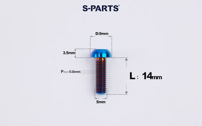 SPARTS A2 M5 Titanium Button Head Bolts for Bicycle Brake Caliper Upgrades Ultra-Light Fasteners