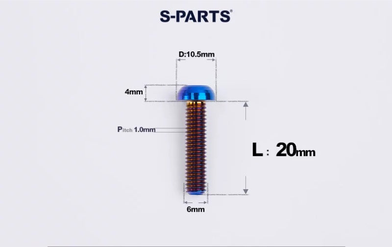 SPARTS M6×8–35mm Titanium Button Head Bolts for Bicycle Brake Calipers