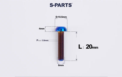 SPARTS M6×8–35mm Titanium Button Head Bolts for Bicycle Brake Calipers