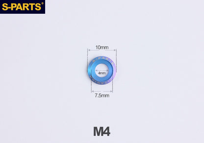 S-PARTS M3 / M4 / M5 / M6 / M8 / M10 / M12 TC4 Titanium Flat Washers forMotorcycles & Bicycles