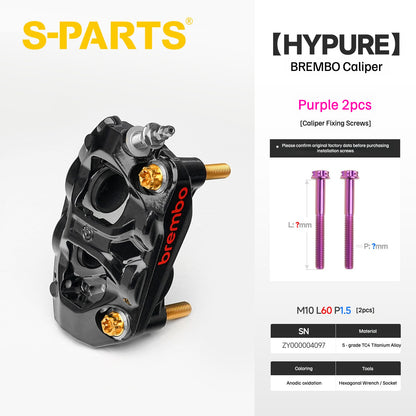 SPARTS Titanium Bolt Kit Compatible with BREMBO HYPURE Caliper - Purple