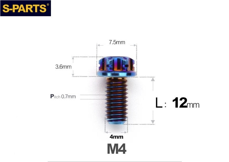 SPARTS M4 ×6 –50mm Titanium Torx Flange Head Bolts