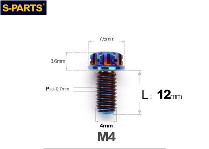 SPARTS M4 ×6 –50mm Titanium Torx Flange Head Bolts