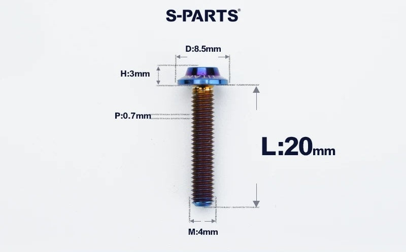 SPARTS M4✖️6–30mm D8.5 Titanium Torx Flanged Button Head Bolts