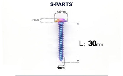 SPARTS M4 D8.5 Titanium Truss Head Self-Tapping Screws for Motorcycles