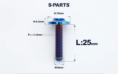 SPARTS M6×8–45mm D15 Titanium Button Head Bolts for Motorcycles