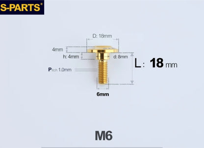SPARTS M6 Titanium Shoulder Bolts for Motorcycle Brake Discs