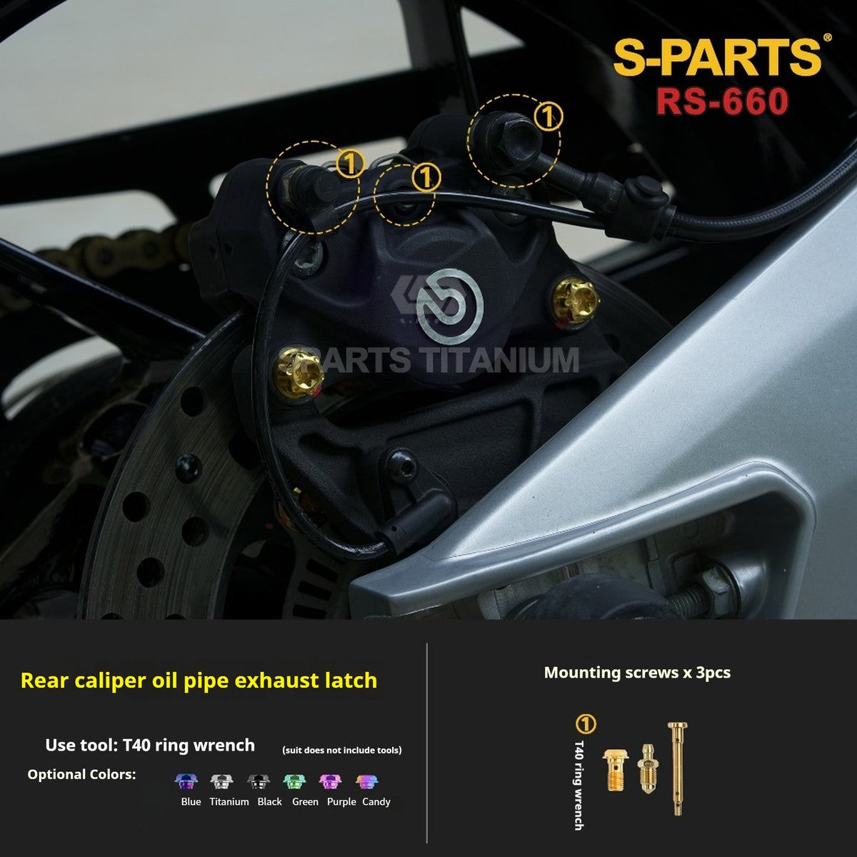S-PARTS Titanium Complete Bolts Hardware Kit for Aprilia RS660 (2021+)
