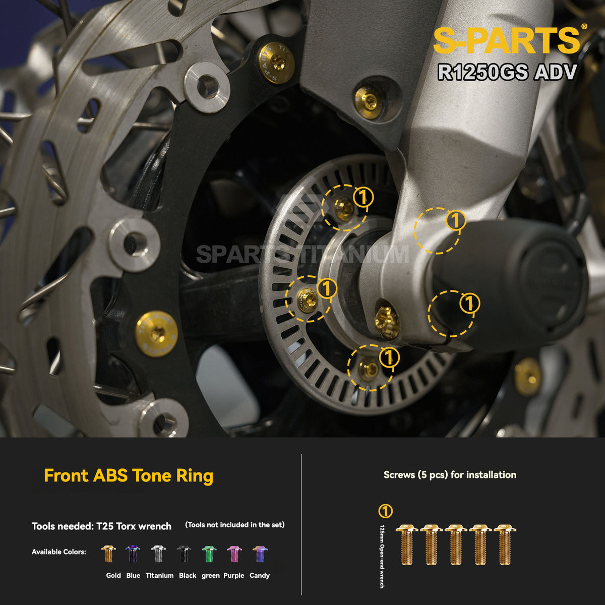 SPARTS Titanium Brake, Suspension & Handlebar Bolt Kit for BMW R1250GS / ADV