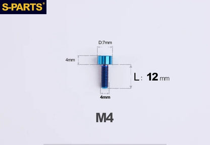 SPARTS Titanium Socket Head Bolts M4x6–25mm for Motorcycles