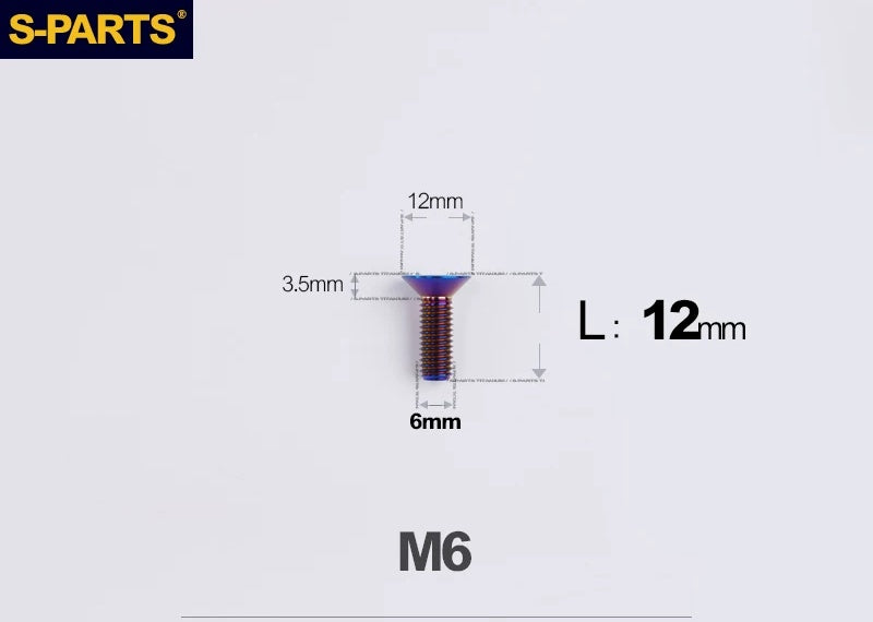 SPARTS M6×10–65mm Titanium Torx Countersunk Bolts for Motorcycle Frames