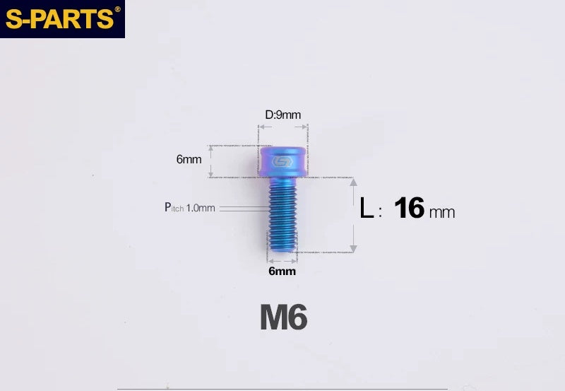 SPARTS M6×10–40mm SL Super Lightweight Titanium Socket Cap Bolts for Bicycles