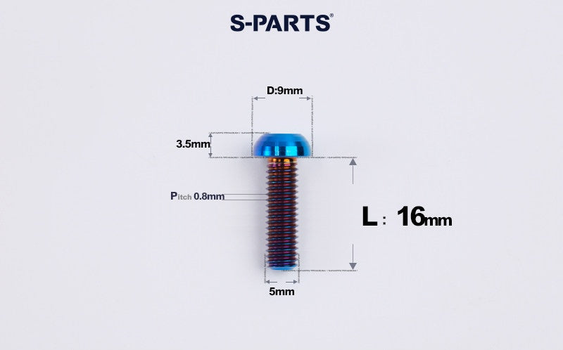 SPARTS A2 M5 Titanium Button Head Bolts for Bicycle Brake Caliper Upgrades Ultra-Light Fasteners