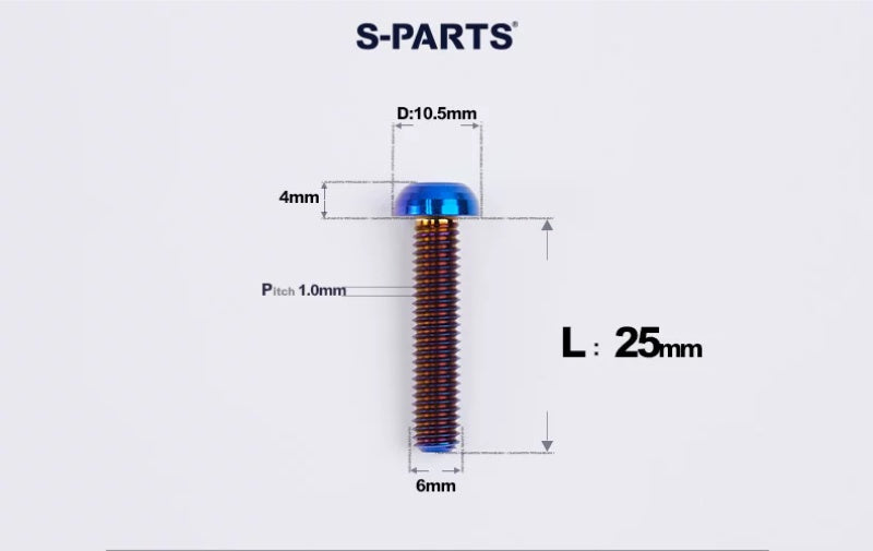SPARTS M6×8–35mm Titanium Button Head Bolts for Bicycle Brake Calipers