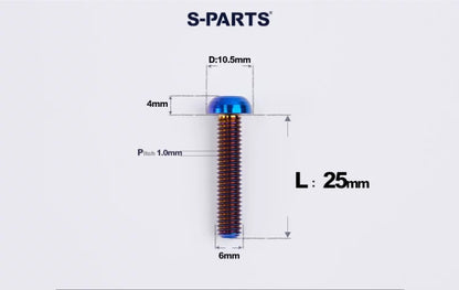 SPARTS M6×8–35mm Titanium Button Head Bolts for Bicycle Brake Calipers