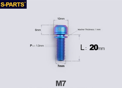 SPARTS A2 Series M7x20mm Titanium Bolt