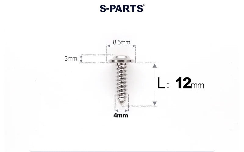 SPARTS M4 D8.5 Titanium Truss Head Self-Tapping Screws for Motorcycles