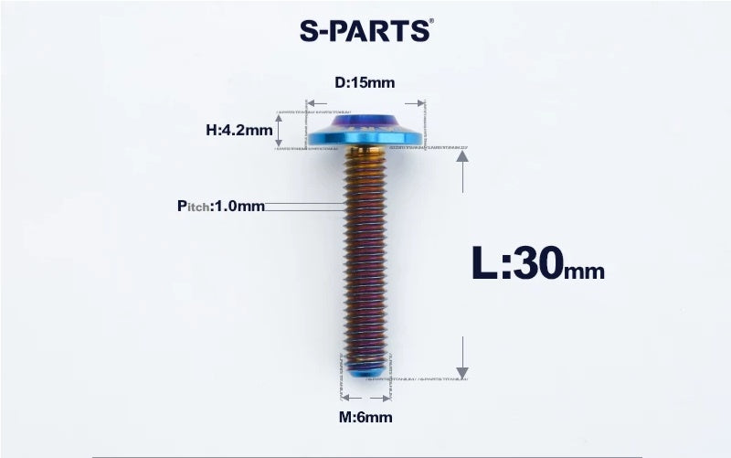 SPARTS M6×8–45mm D15 Titanium Button Head Bolts for Motorcycles