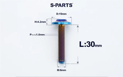 SPARTS M6×8–45mm D15 Titanium Button Head Bolts for Motorcycles