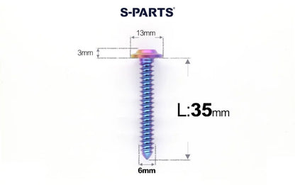 SPARTS M6 Titanium Flanged Button Head Self-Tapping Bolt D13