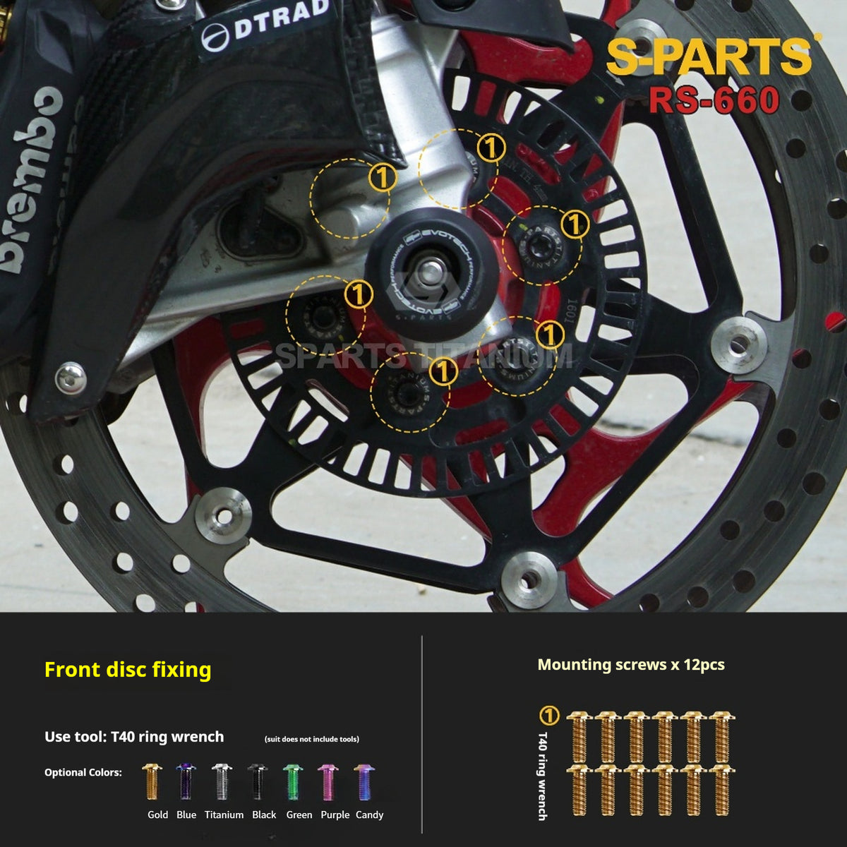 S-PARTS Titanium Complete Bolts Hardware Kit for Aprilia RS660 (2021+)