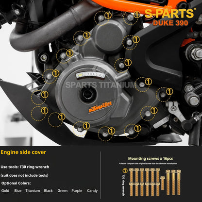SPARTS KTM Duke 390 Full Bike Titanium Bolt Kit | Premium TC4 Motorcycle Fasteners