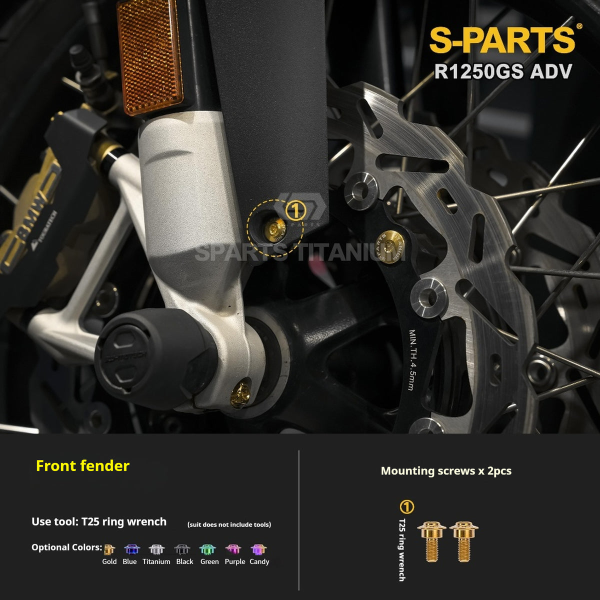 SPARTS Titanium Bolt Kit for BMW R 1250GS ADV – CNC Titanium Upgrade Kit